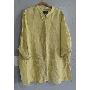 Tahari Essentials  100% Linen  Tops Tunic Womens 23.5 Inch Of Armp To Armp